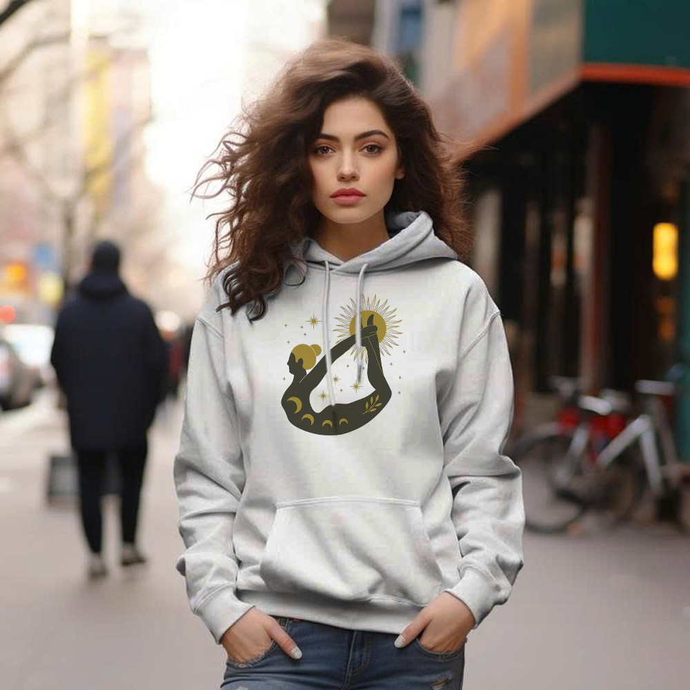Occult Yoga Hoodie Graphic Tee Womens Gifts For Yoga Enthusiasts For Her