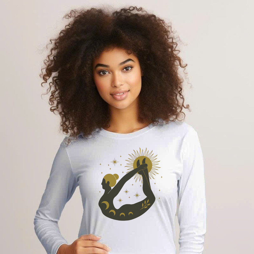 Occult Yoga Long Sleeve Shirt Graphic Tee Womens Gifts For Yoga Enthusiasts For Her