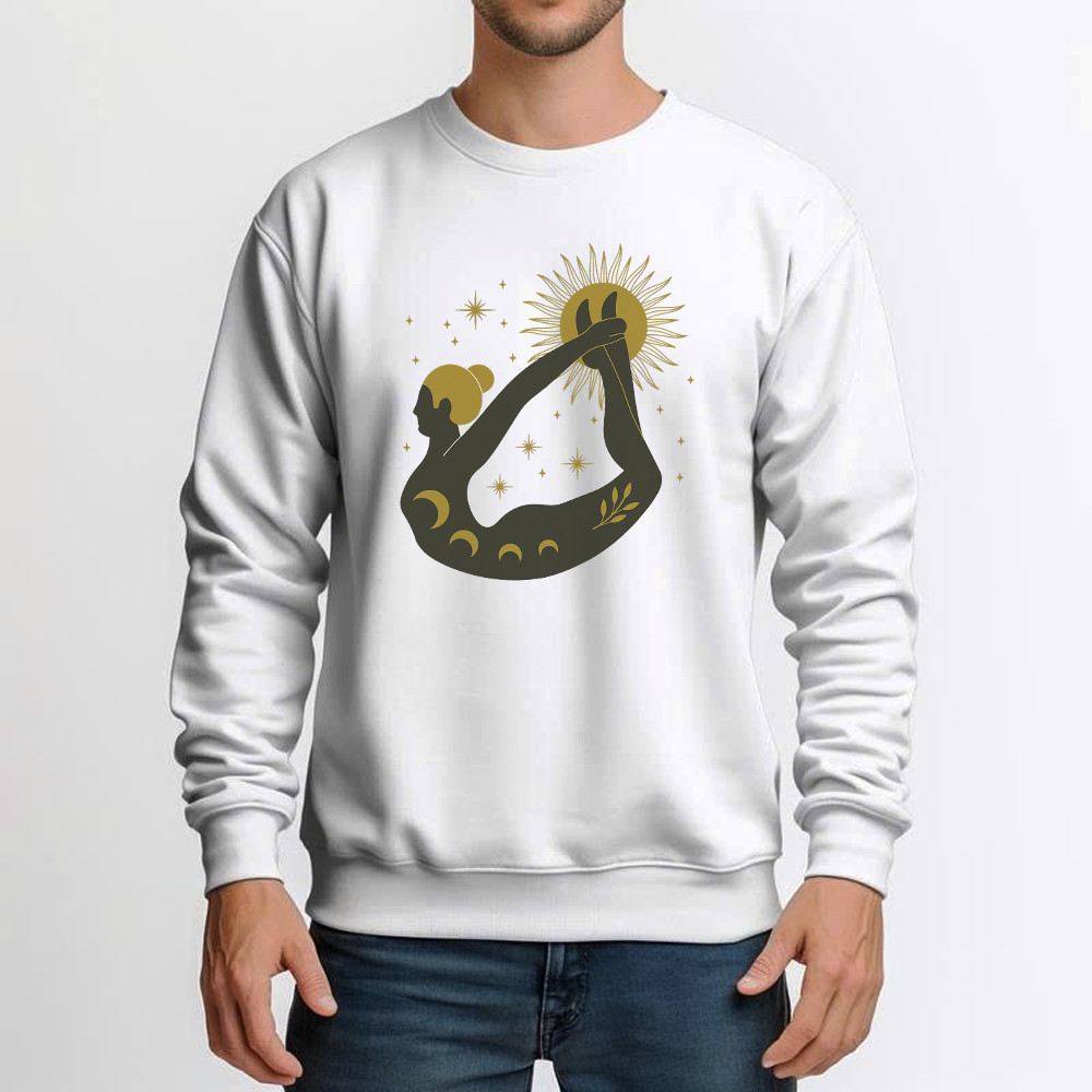 Occult Yoga Sweatshirt Graphic Tee Womens Gifts For Yoga Enthusiasts For Her