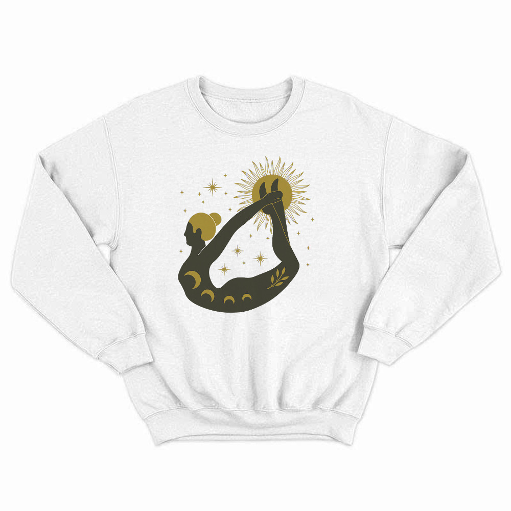 Occult Yoga Sweatshirt Graphic Tee Womens Gifts For Yoga Enthusiasts For Her