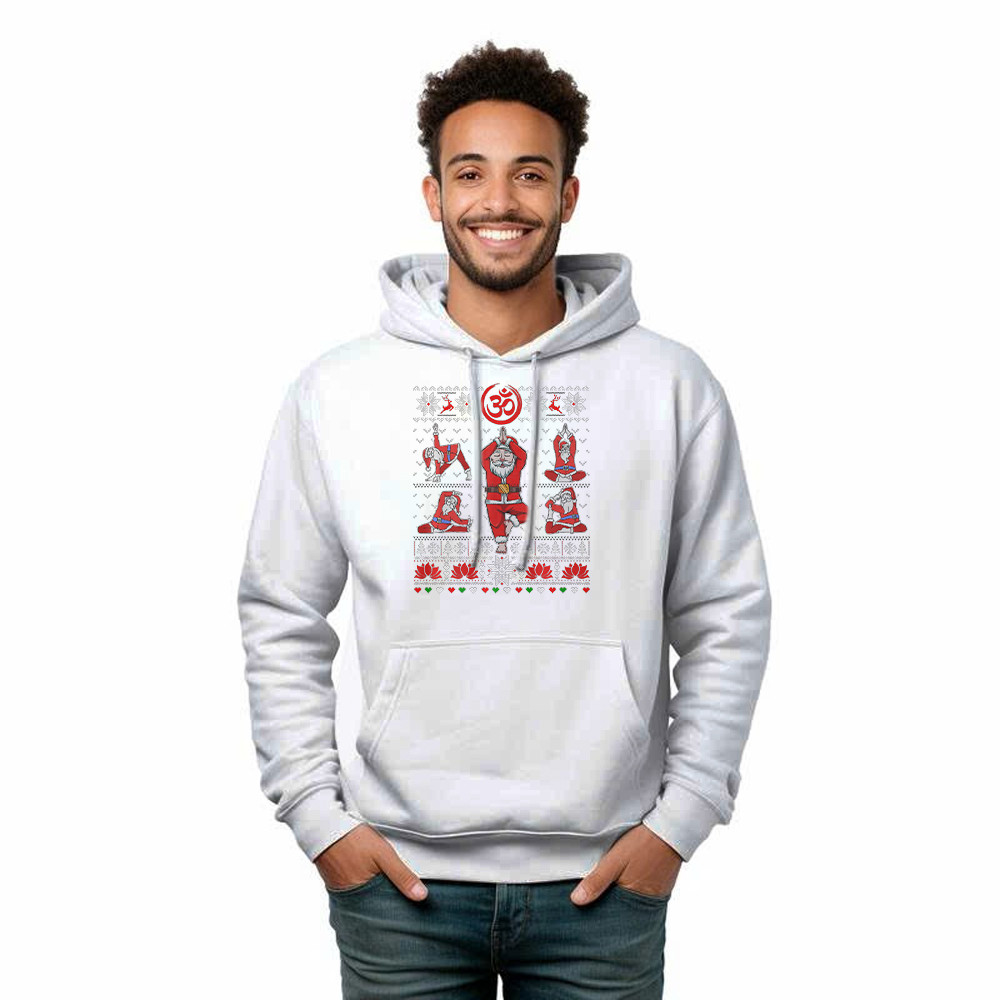 Santa Claus Meditation Yoga Pose Christmas Hoodie Xmas Funny Santa Shirt Yogis Gift