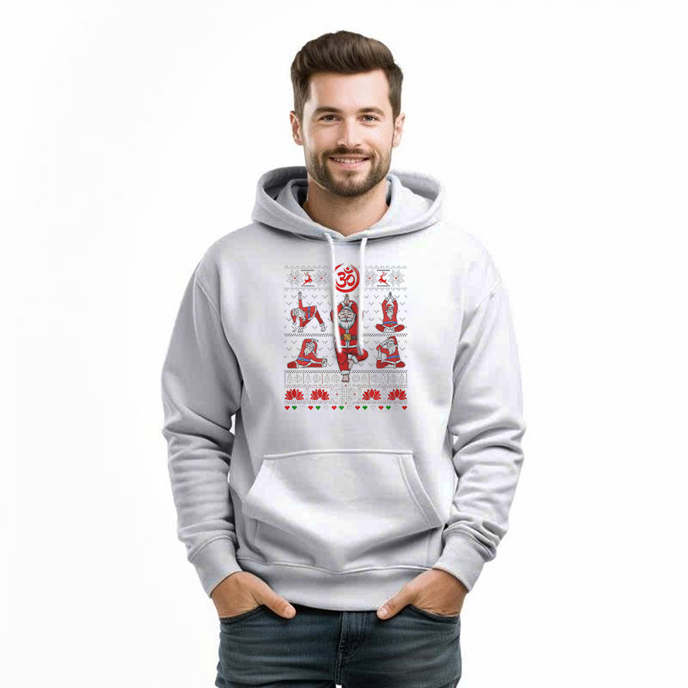 Santa Claus Meditation Yoga Pose Christmas Hoodie Xmas Funny Santa Shirt Yogis Gift