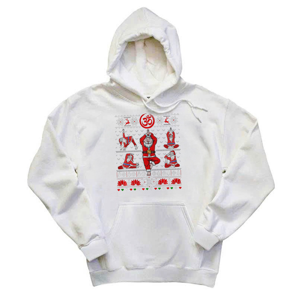 Santa Claus Meditation Yoga Pose Christmas Hoodie Xmas Funny Santa Shirt Yogis Gift