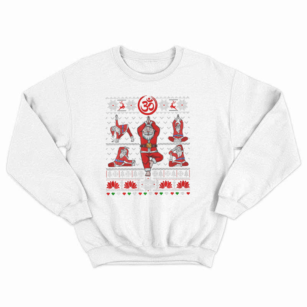 Santa Claus Meditation Yoga Pose Christmas Sweatshirt Xmas Funny Santa Shirt Yogis Gift