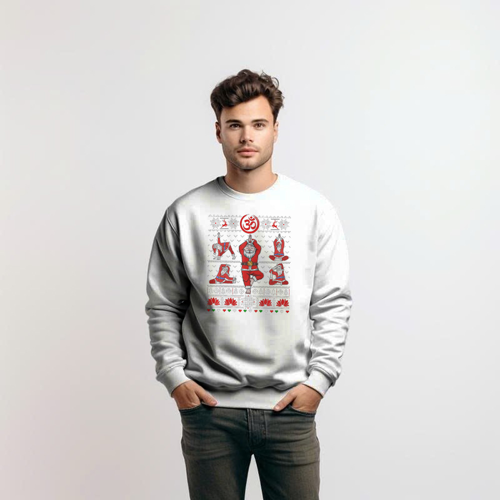 Santa Claus Meditation Yoga Pose Christmas Sweatshirt Xmas Funny Santa Shirt Yogis Gift