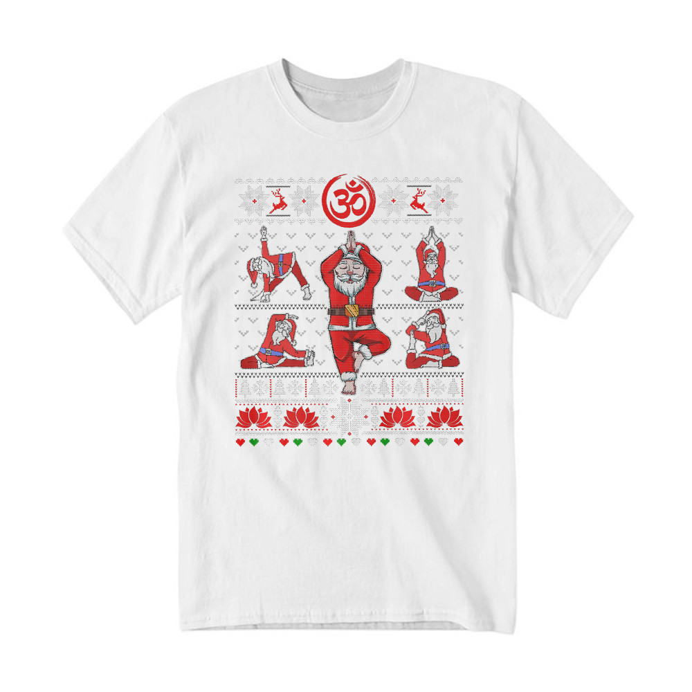 Santa Claus Meditation Yoga Pose Christmas T-Shirt Xmas Funny Santa Shirt Yogis Gift