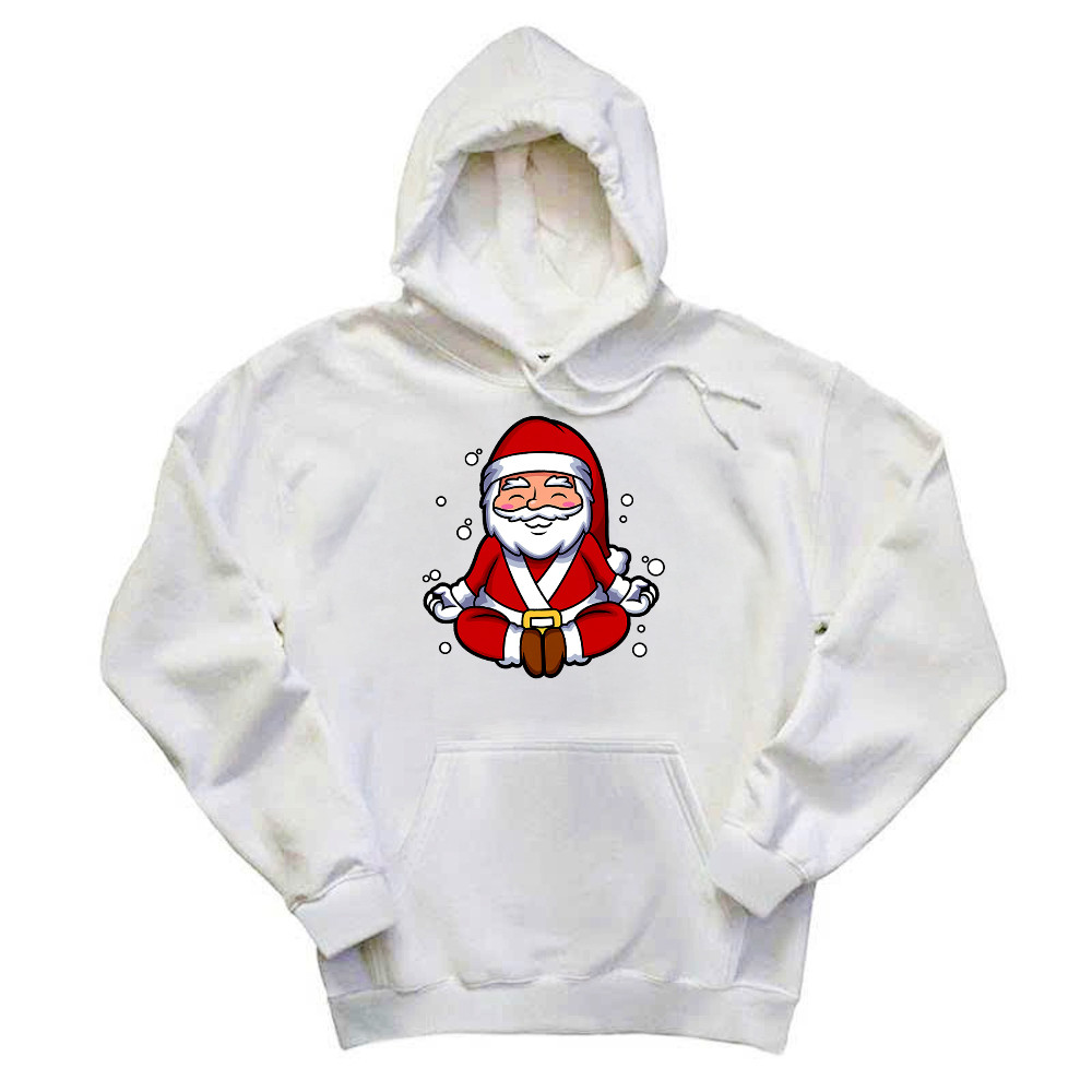 Santa Doing Yoga Meditate Hoodie Christmas Funny Santa Claus Shirts
