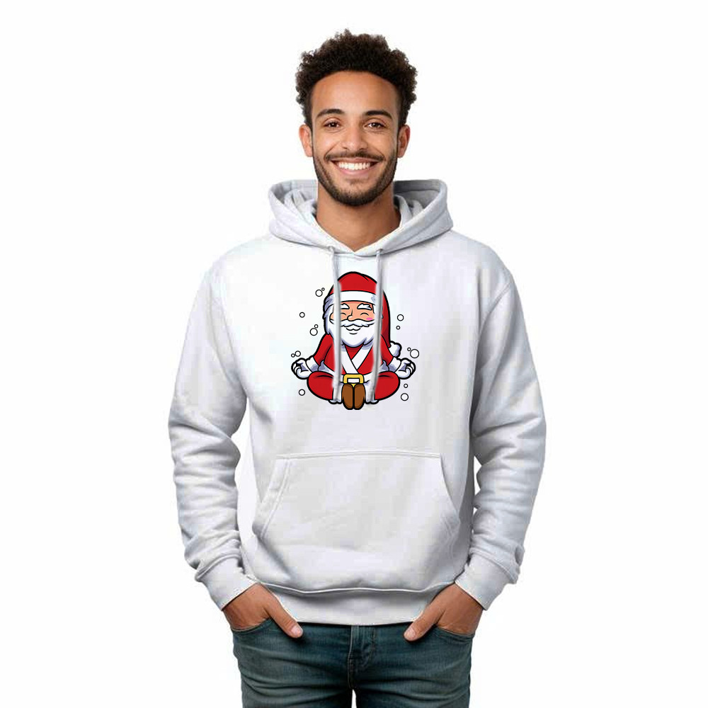 Santa Doing Yoga Meditate Hoodie Christmas Funny Santa Claus Shirts