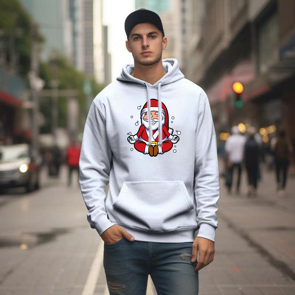 Santa Doing Yoga Meditate Hoodie Christmas Funny Santa Claus Shirts