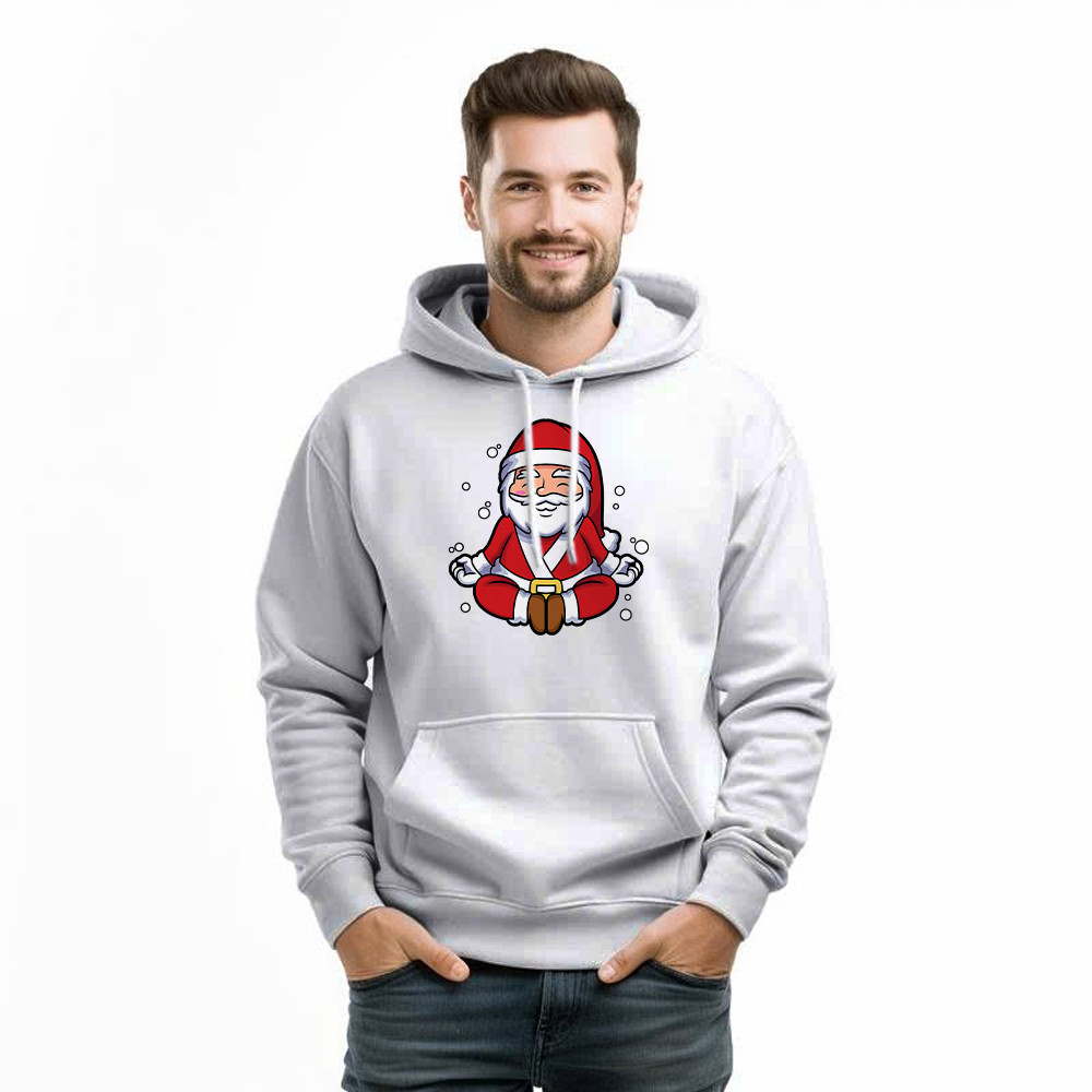 Santa Doing Yoga Meditate Hoodie Christmas Funny Santa Claus Shirts