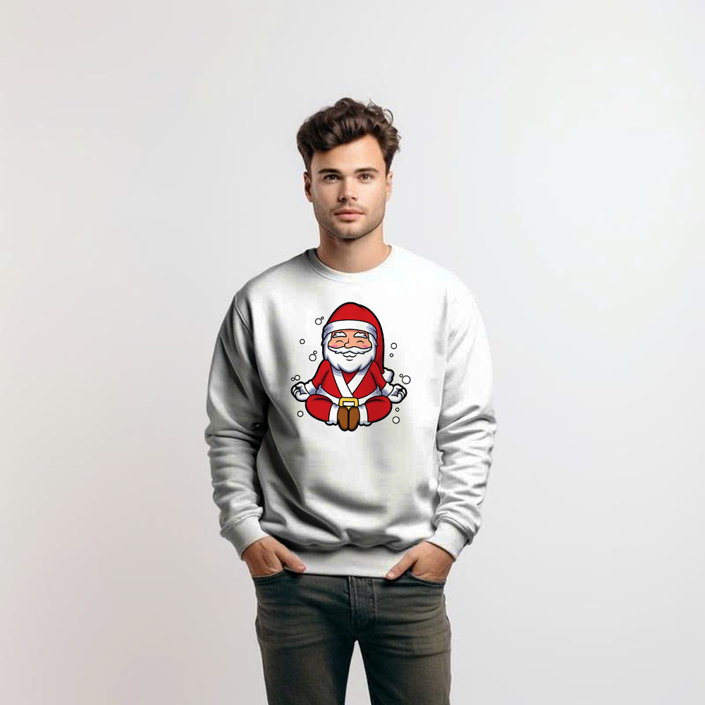 Santa Doing Yoga Meditate Sweatshirt Christmas Funny Santa Claus Shirts