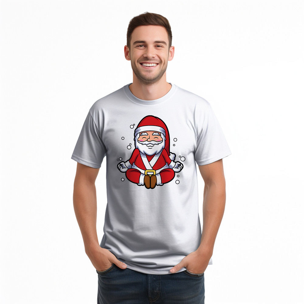 Santa Doing Yoga Meditate T-Shirt Christmas Funny Santa Claus Shirts