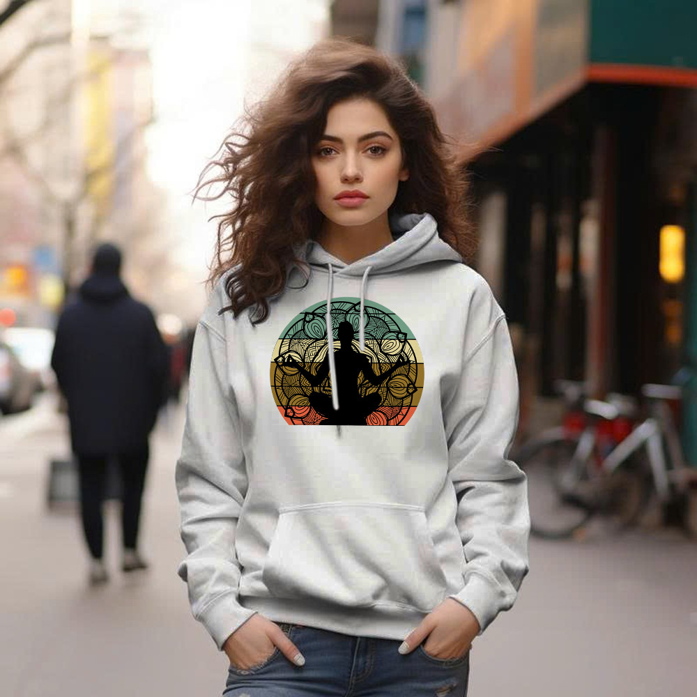 Yoga Mandala Meditation Bikram Hot Vintage Hoodie Mens Yoga Shirt Gift For Him