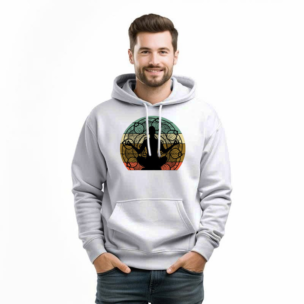 Yoga Mandala Meditation Bikram Hot Vintage Hoodie Mens Yoga Shirt Gift For Him