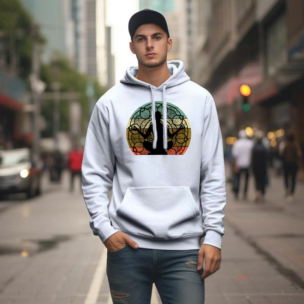 Yoga Mandala Meditation Bikram Hot Vintage Hoodie Mens Yoga Shirt Gift For Him