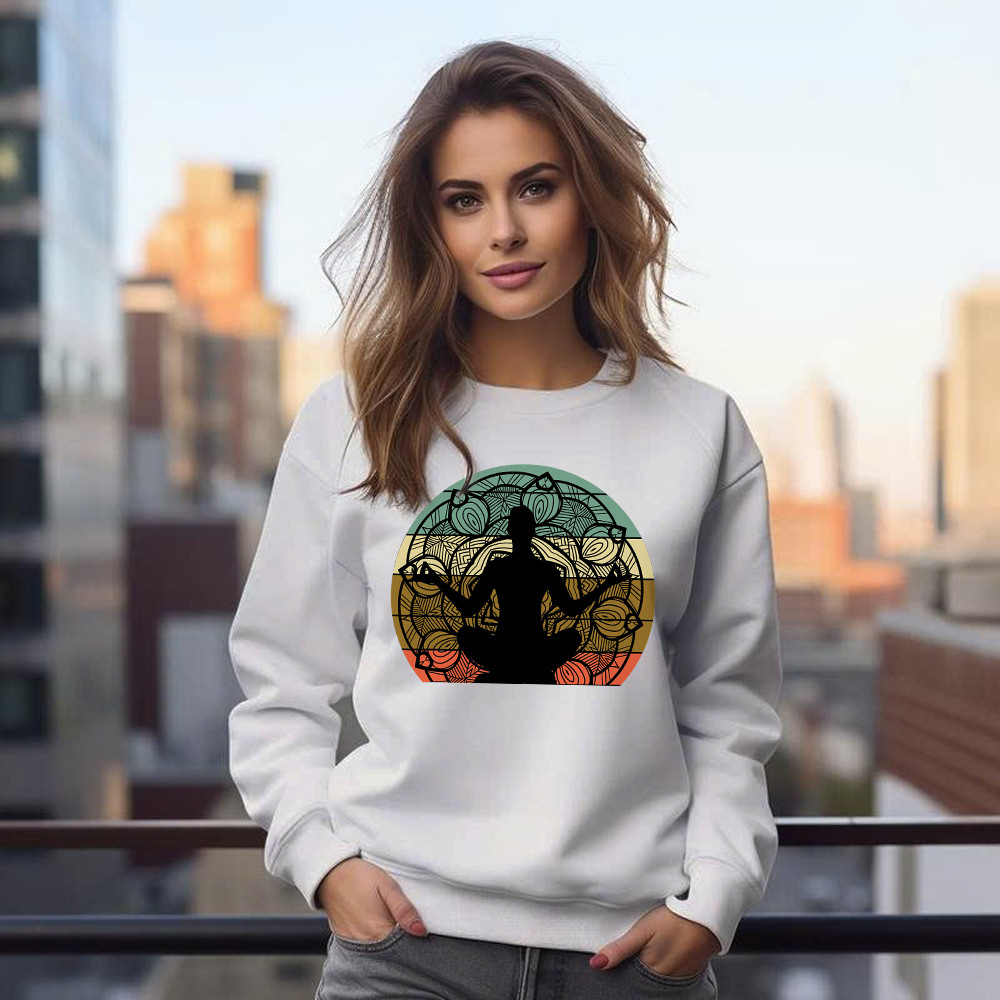 Yoga Mandala Meditation Bikram Hot Vintage Sweatshirt Mens Yoga Shirt Gift For Him