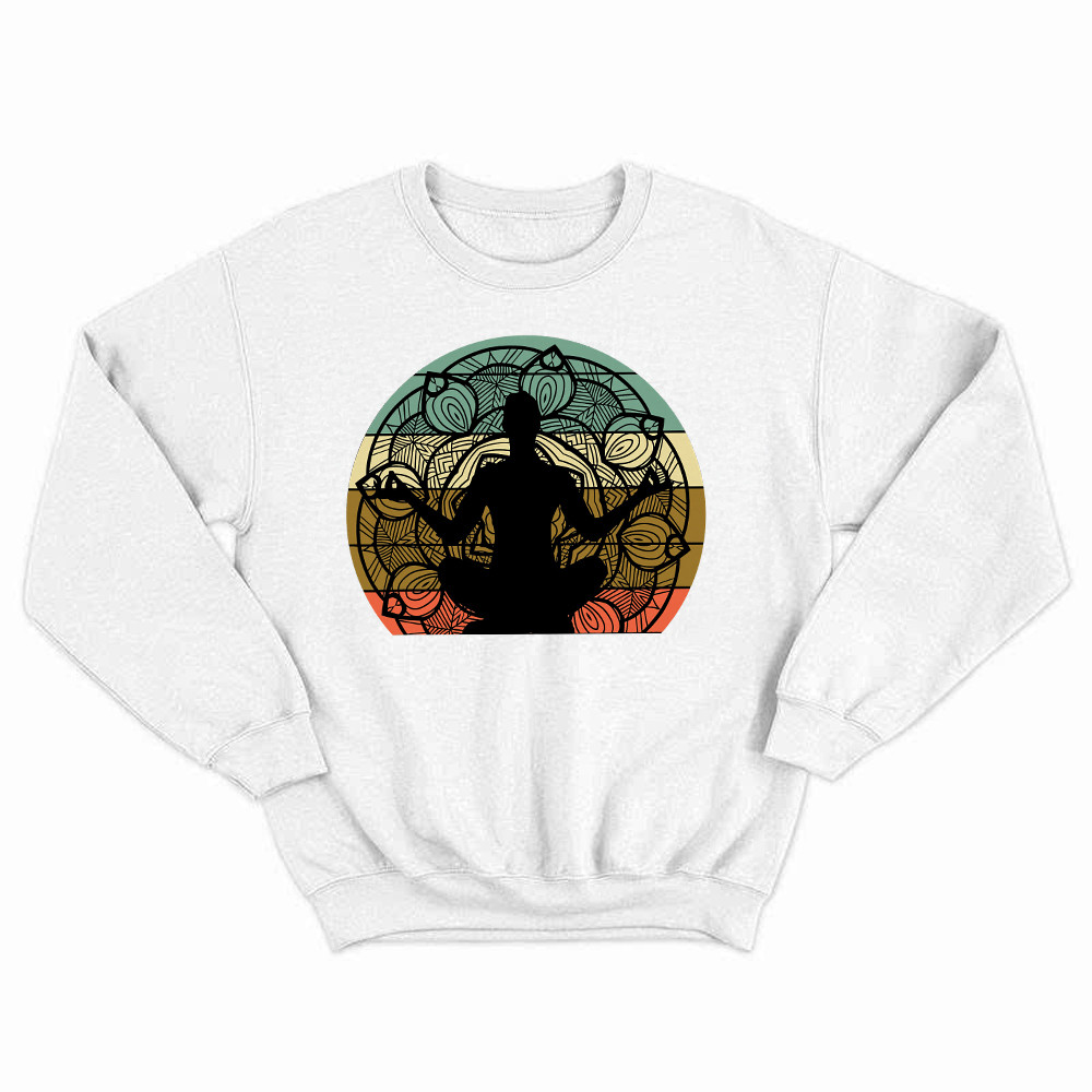 Yoga Mandala Meditation Bikram Hot Vintage Sweatshirt Mens Yoga Shirt Gift For Him
