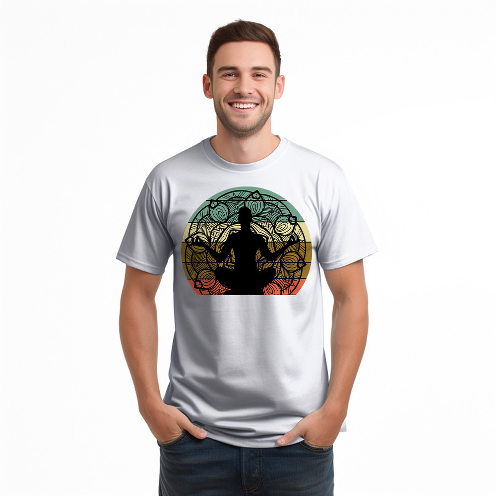 Yoga Mandala Meditation Bikram Hot Vintage T-Shirt Mens Yoga Shirt Gift For Him