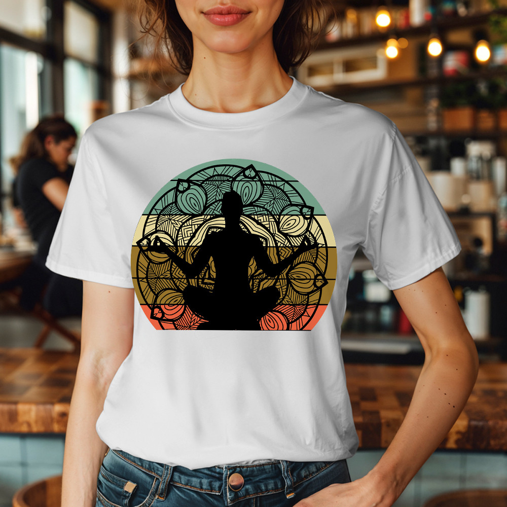 Yoga Mandala Meditation Bikram Hot Vintage T-Shirt Mens Yoga Shirt Gift For Him