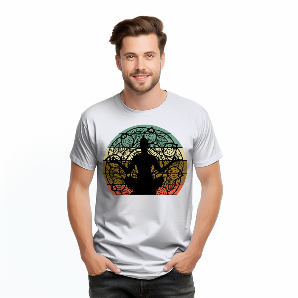 Yoga Mandala Meditation Bikram Hot Vintage T-Shirt Mens Yoga Shirt Gift For Him